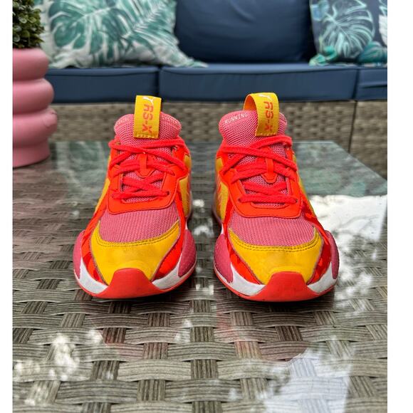 Puma RS-X³ Super Neon Toddler Sneakers Kids Size 2C – Pink/Yellow/Orange - Picture 3 of 7